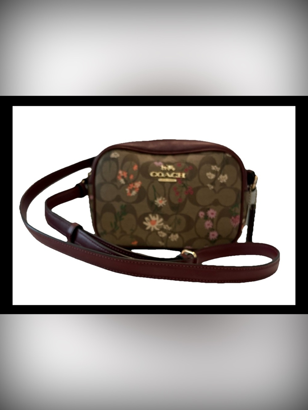 Coach Mini Jamie Signature Wild Flower Camera Bag Crossbody